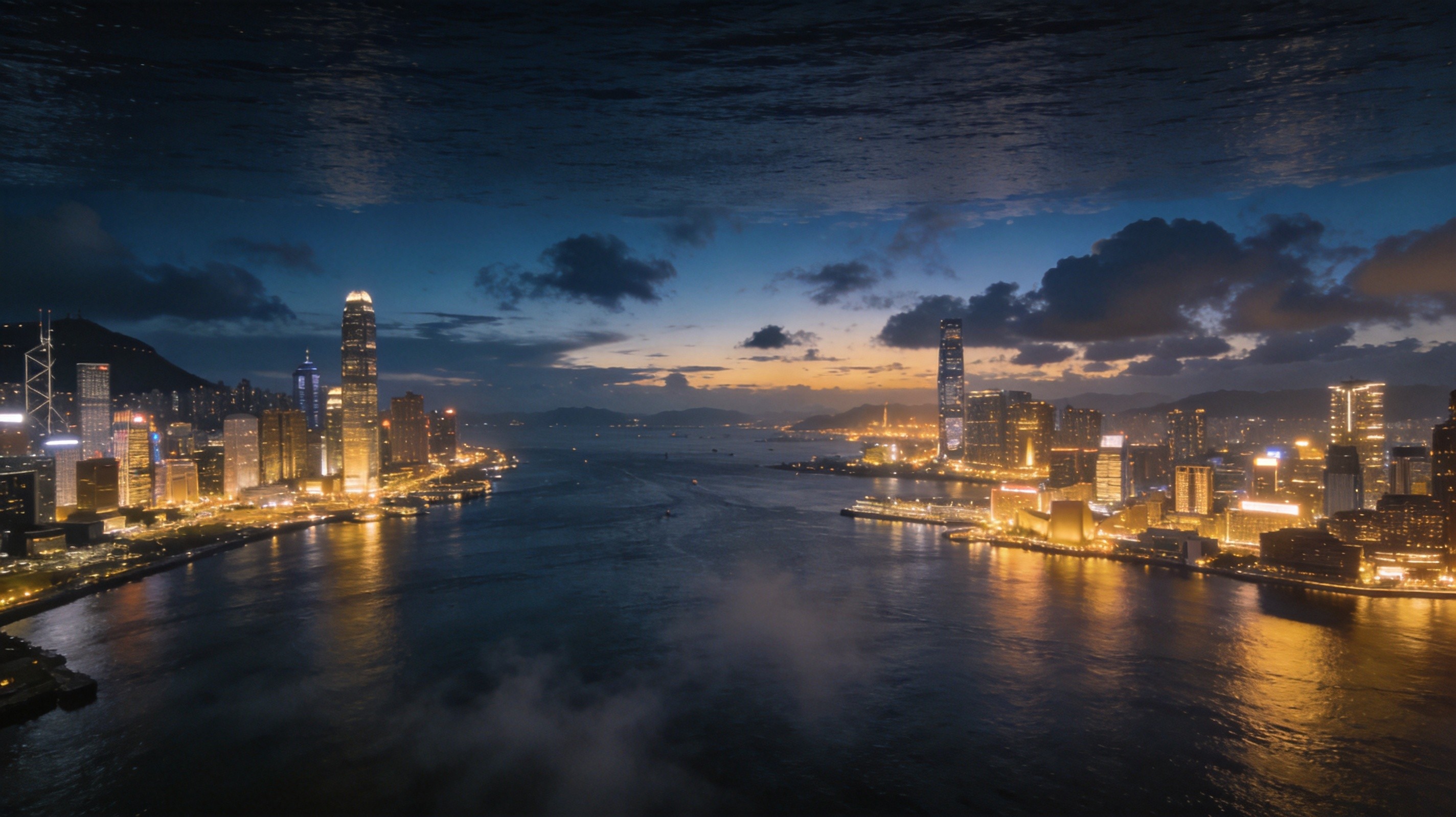 香港維多利亞港暮色