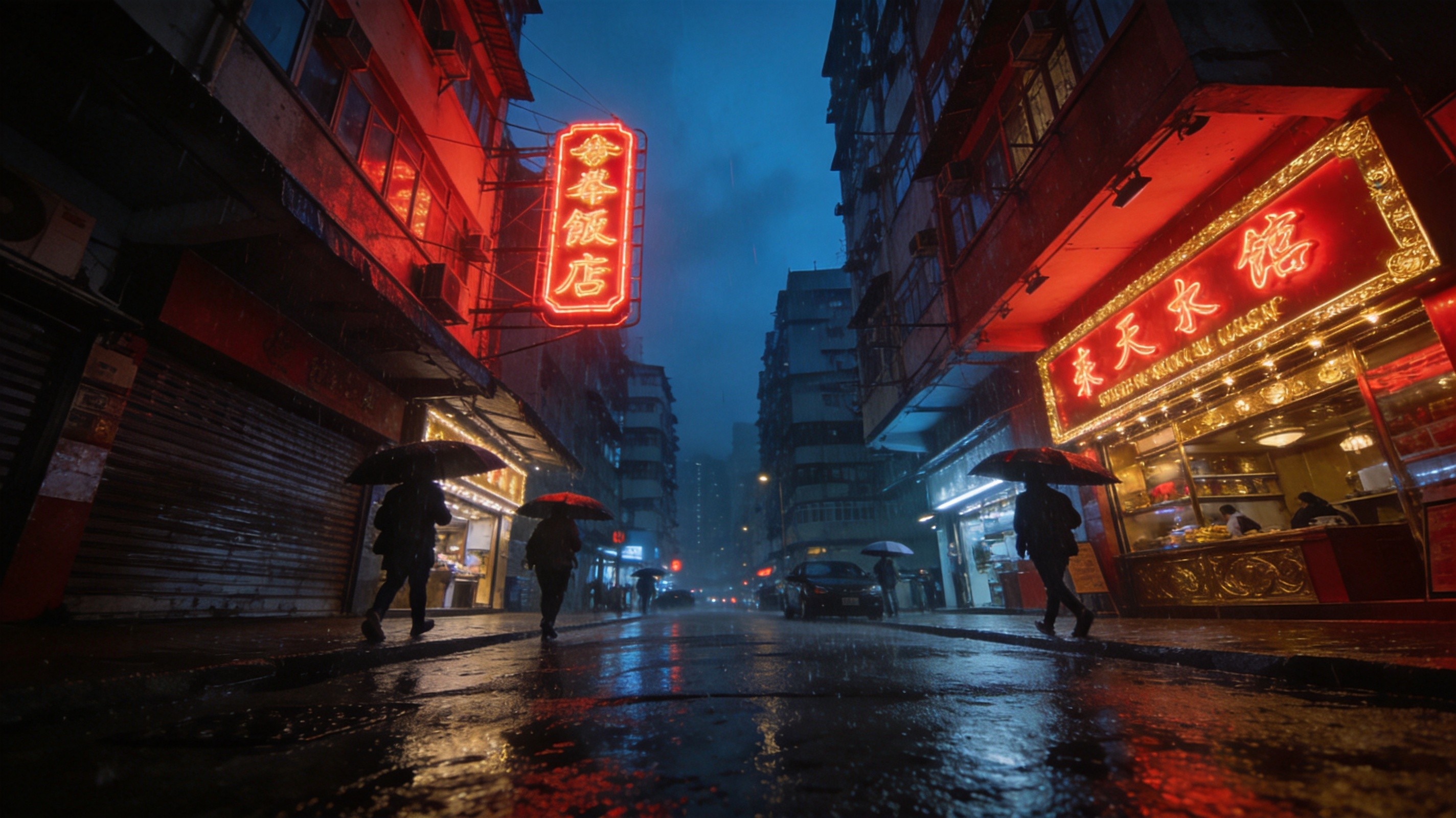 香港夜景街道